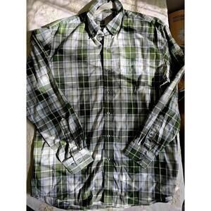 Vintage L.L. Bean Green Plaid Cotton Shirt – L  100% Cotton unisex